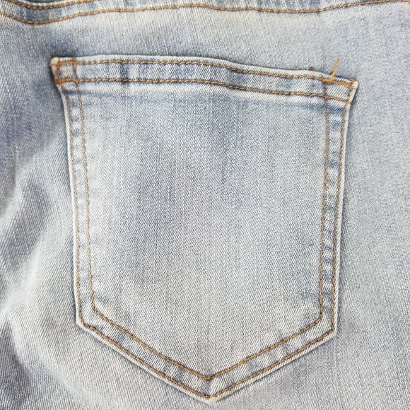 CP Jeans Juniors 5 Mid Rise Womens Two Tone Skinny Leg Light Wash Blue Denim - Picture 12 of 13